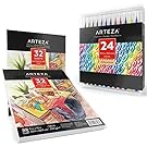 Arteza Real Brush Pen & Watercolor Pad Gift Bundle (Set of 3)