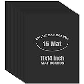 AUEAR, 15 Pack 11x14 Uncut Matte Boards Black Photo Mat Board Great for Picture Framing, Print, Artwork