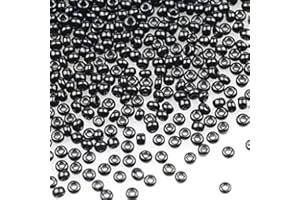 Tibaoffy Size 12/0 Crafts Glass Seed Beads 2mm Black Beads for Jewelry Making (Total About 100g About 11000pcs)
