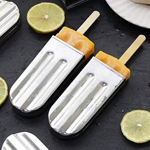 Yosoo Stainless Steel Popsicle Mold Set of 6 with Stainless Steel Stick Holder Base and Wooden Popsicle Sticks - Image 5