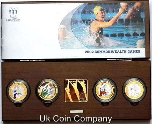 2002 Commonwealth Games Silver Proof Piedfort Four Coin Set