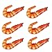 Transcend11 Pack of 6 Fake Cooked Shrimp Artificial Crayfish Raw Lobster Seafood Model for Kitchen Home Party Christmas Halloween Decoration Market Food Sample Display Kids Toy
