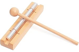 AEMROVI Solo Tone Hand Chime with Mallet - Musically Tuned Steel Percussion Instrument for Mindfulness, Classroom Management, Yoga, and Focus Training