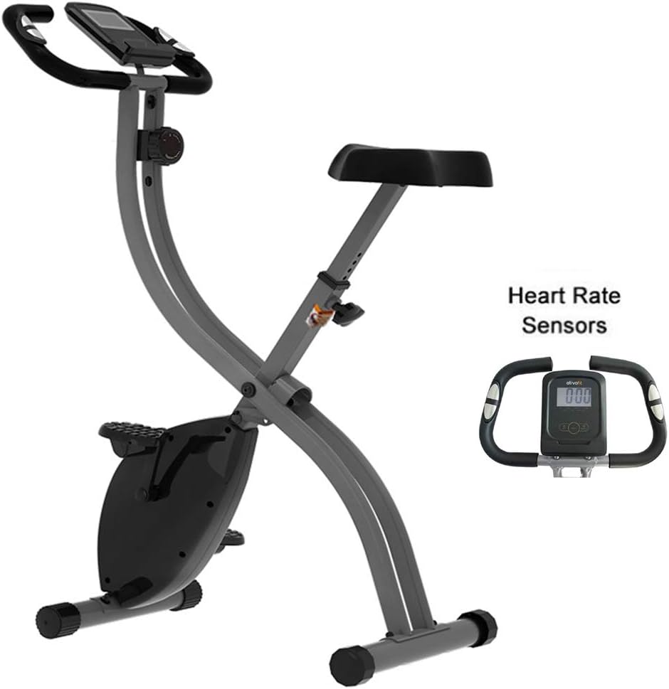 exerpeutic folding magnetic upright exercise bike