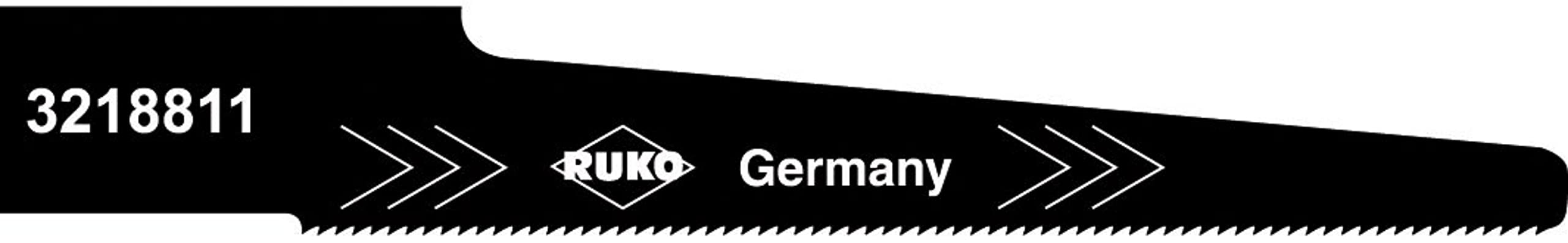 Ruko HSS Bi-Metal T-Shank Jig-Saw Blade, Black Finish, 91.5 mm Length, 12.7 mm Height, 1.0 mm Tooth Spacing, Pack of 5, R3218811