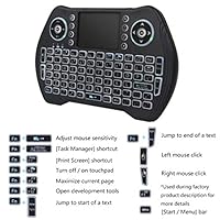 Mullue 2.4GHz Mini Wireless Keyboard with Touchpad,QWERTY Keyboard,LED Backlit,Portable Keyboard Wireless Suitable for laptop/PC/Tablets/Windows/Mac/TV/Xbox/PS3/Raspberry Pi