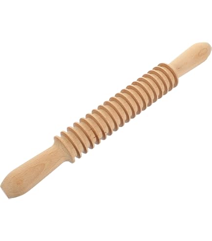 Rouleau à Pâte Coupe-tagliatelles En Bois - 32 X 4 Cm, Couleur Beige, Pour Découper Des Bandes De Pâtes Fraîches | Accessoire Cuisine Fait Maison