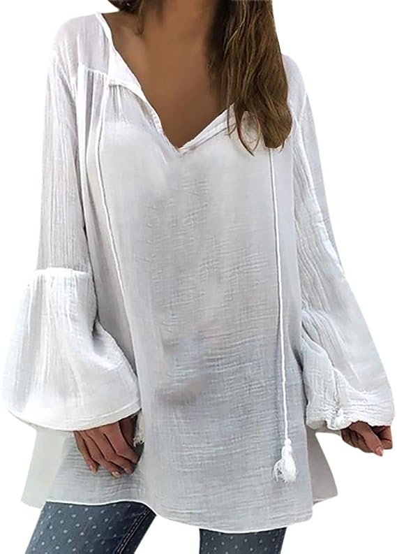 white flowy sleeve top