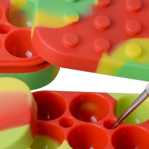 SILICONE ALLEY 2 Carving Tool + 2 Tie Dye-colored Multi-Compartment Wax Container