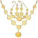 U7 Women 18K Gold Plated Muslim Symbol Coin Beaded Necklace Bracelet Earrings Set