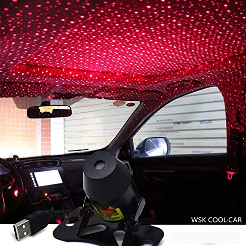 Car USB Atmosphere Ambient Star Light car interior lights LED decorative armrest box car roof full star projection laser car interior atmosphere lights