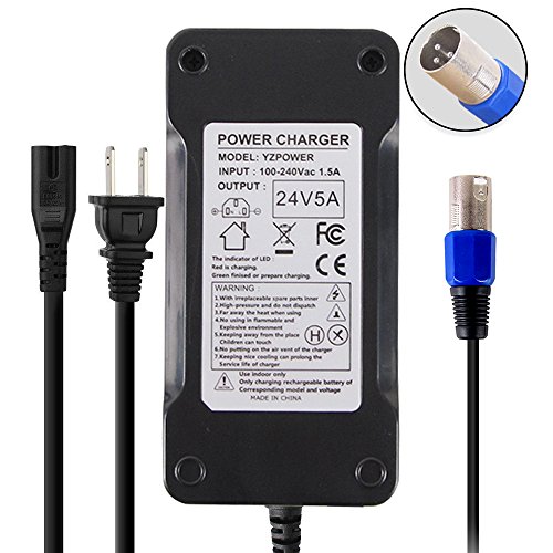 Abakoo New 24V 5A Battery Charger for Electric Bike, Wheelchair, Mobility EA1065, S150 180 X-CEL, Jazzy 1107 614HD Smart Automatic