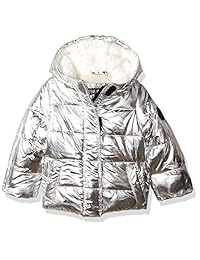 Steve Madden Girl Down alternativa Invierno Con Capucha Corto Bubble Puffer - Chaqueta coat-teal Check Impresión Plaid