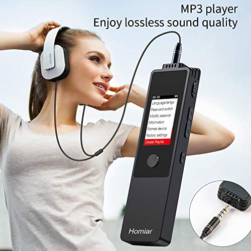 Digital Voice Recorder,16GB Audio Recorder Dictaphone,Audio Recorder Device with MP3 Player,Playback,Upgraded Voice Activated Recorder/Operated Recording for Lectures (Black)