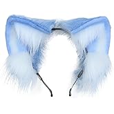 ILUFAM Handmade Faux Fur Cat Ears Headband Furry Ears Animal Cosplay Costume Party Headwear for Halloween