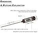 Digital Meat Grill Thermometer-JVITA Instant Read Kitchen Cooking Classic Pen Style Household Thermometer, Long Probe, LCD Screen, Best for Food, Meat, Grill, BBQ, Milk, and Bath Water, Black