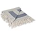 DII Rustic Farmhouse Cotton Cabana Striped Blanket Throw with Fringe, 50 x 60 - Cabana Striped French Blue