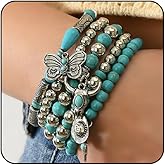 cotwdi Boho Turquoise Bracelet for Women Stack Beaded Bracelets Western Bracelets Country Jewelry for Women