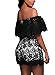 Selowin Girls Cute Ruffle Off Shoulder Lace One Piece Short Romper Jumpsuit Playsuit Black M