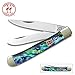 KISSING CRANE Genuine Abalone Trapper Pocket Knife
