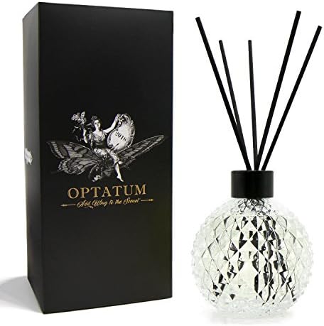 Optatum Reed Diffuser Set - 100% Natural Extract Essential Oil Home Fragrance | Fruity Pear, Freesia, and Patcouli Scent | Room Freshener, 200ml