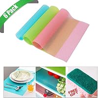 Aronydia 6 PCS Refrigerator Mats Kitchen Vegetables Fruits Fresh Pads Fridge Waterproof Mat Washable DIY Cupboard Mat Shoe Mat Table Mat Drawer Mat 3 Mixed Colors