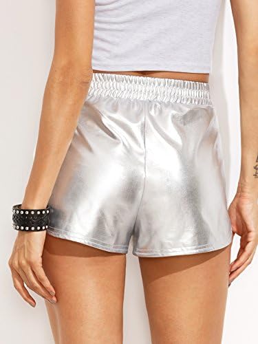 Women Fashion Loose Pocket Elastic Waist Dolphin Hem Shorts