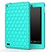 MoKo Case for Fire 7 2015 - [Honey Comb Series] Light Weight Shock Proof Soft Silicone Back Cover [Kids Friendly] for Amazon Fire Tablet (7 inch Display - 5th Gen, 2015 Release Only), Mint GREEN