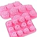 YGEOMET 3pcs Soap Mold, Silicone Flower DIY Mold Rose Handmade Chocolate Biscuit Cake Muffin, Pink