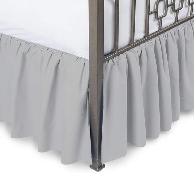 Ruffled Bed Skirt with Split Corners 20 Inch Drop Poly