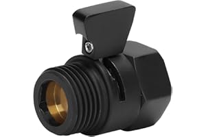 GOVALVE Shower Shut Off Valve G1/2" Standard Connection Brass Water Flow Control Valve with Filter Gasket for Shower Head Water Volume Adjust (Matte Black)