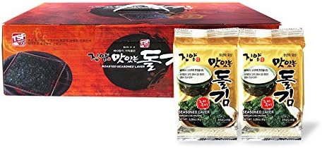 JINYANGFOOD Korean Premium Seasoned Laver, Krispy and Savory Snack, 8 Gram, Pack of 27