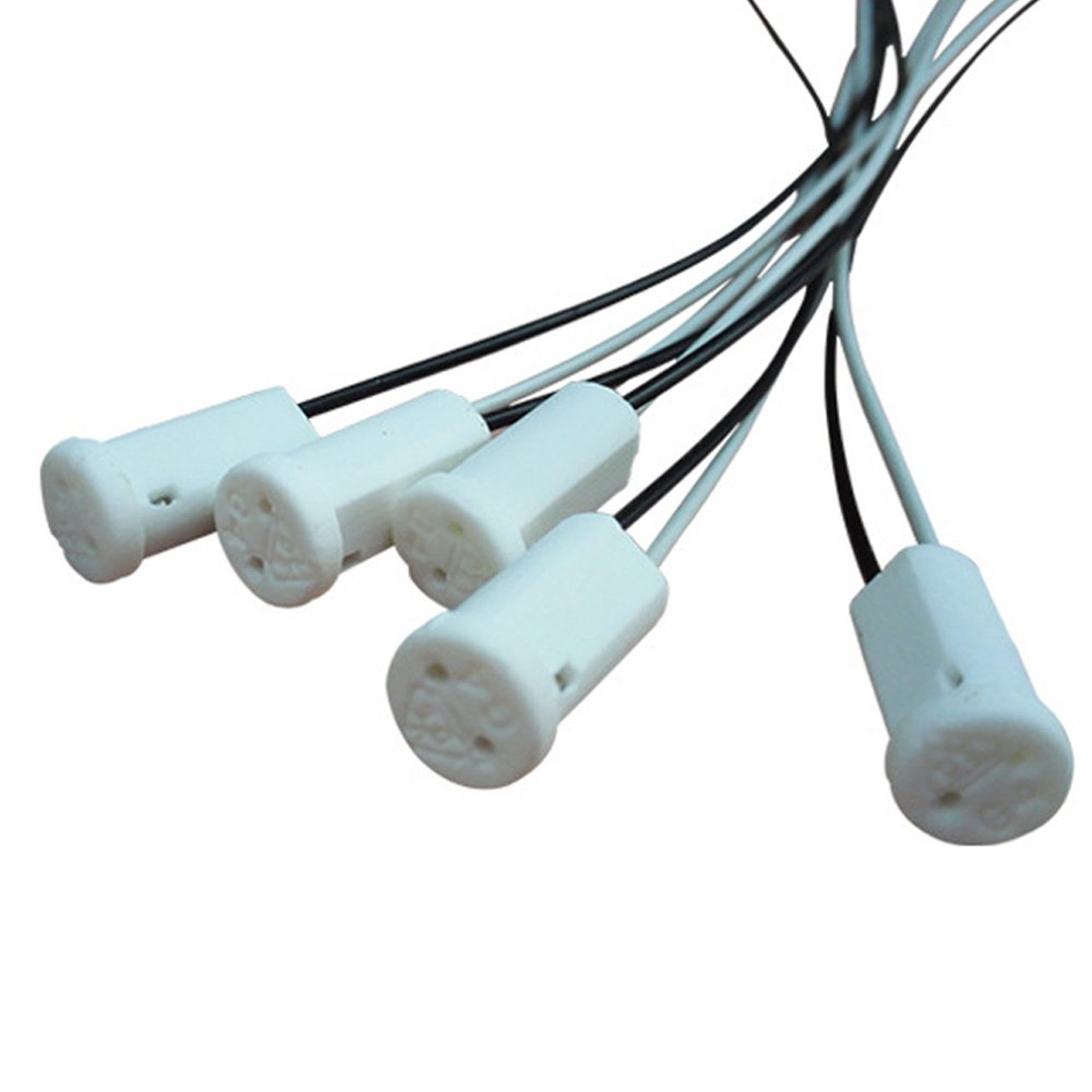 10 Portalampade GU10 In Ceramica Beige Con Cavo In Silicone – Base Per Lampadina GU10, Accessorio Per Illuminazione Fai-da-Te - 2