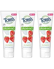 Tom's of Maine Natural Children's Fluoride Toothpaste, Silly Strawberry, 5.1 oz. 3-Pack