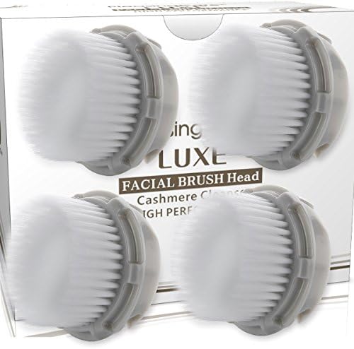 Compatible LUXE Cashmere Cleanse Replacement Facial Brush Heads, Facial Cleansing Replacement Brush Heads for All Skin Types (4 Pack)