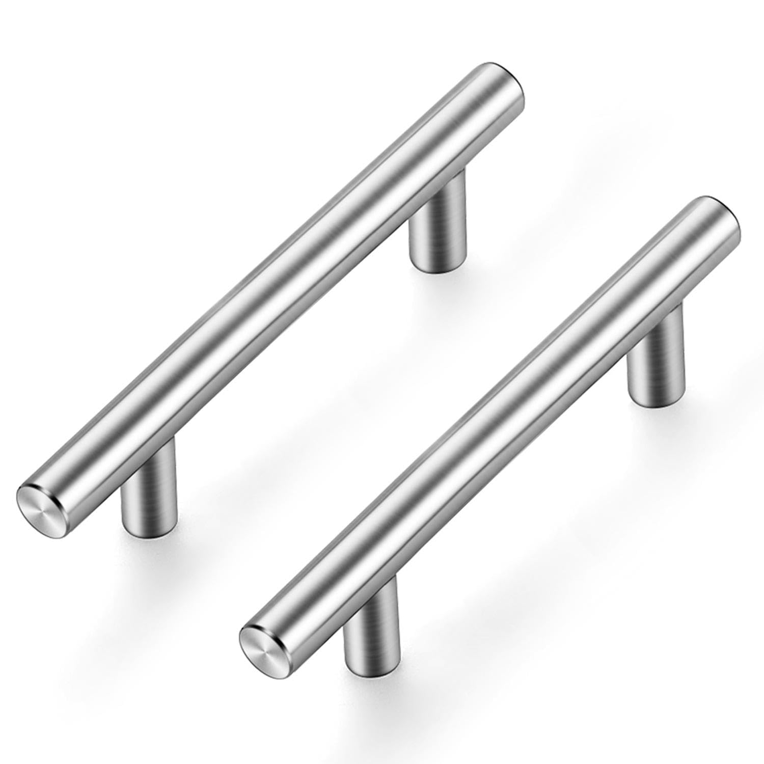 Ravinte 10 Pack Kitchen Cupboard Handles Brushed Nickel Wardrobe Handles 76mm Hole Center T Bar Cupboard Handles Bathroom Handle Furniture Drawer Pulls, UKT76LS10