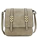 Double Compartment Large Flapover Crossbody Bag (Light Stone)