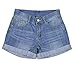 Bienzoe Girl Denim Shorts: Low Waist Adjustable Cowgirl Cotton Relaxed Bermuda LT 8
