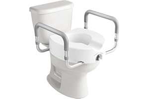 HOMLAND Raised Toilet Seat with Handles, Handicap Toilet Seat Risers for Seniors, Elevated Toilet Seat Fits Most Toilet, Gray