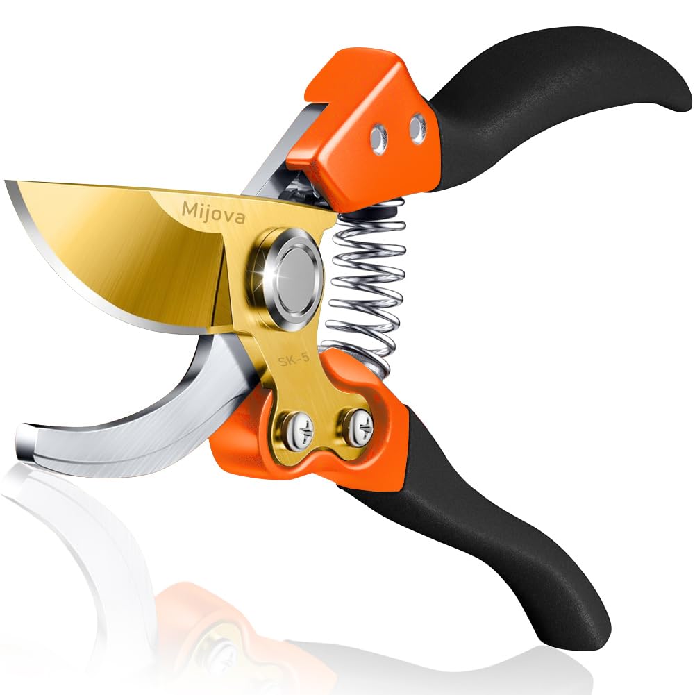 Secateurs, Pruning Shears for Gardening Heavy Duty with Rust Proof Stainless Steel Blades, Best Hand Pruners Garden Shears Ergonomic Gardening Tools