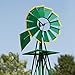 LEGENDARY-YES 8 Feet Ornamental Garden Windmill, Green and Yellow