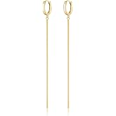 SLUYNZ Solid 925 Sterling Silver Shiny Dangle Earrings Chain for Women Teens Long Dangle Earrings Tassel Chain