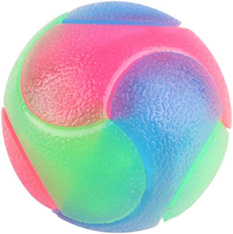 3pcs Light Up Dog Balls Bite Resistant Glowing Elastic Ball, Flashing Elastic Ball, Durable Flashing Molar Ball Pet Rubber Chew Toy Dog Tooth Cleaning Toy Ball Interactive Dog Toys, 2inch