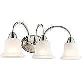 KICHLER Nicholson 24" 3 Light Vanity Light with Satin Etched Glass in Brushed Nickel