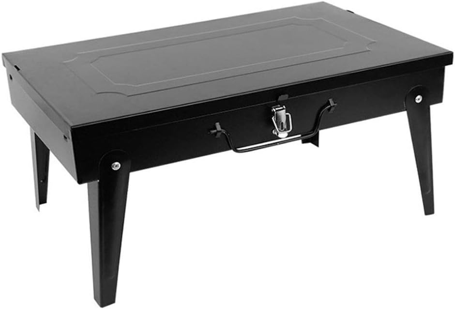 review ZJJ& Barbecue Grill Portable Folding Box Grill Outdoor Party Picnic Charcoal Smokeless Barbecue BBQ Grill