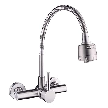 HomeLava Grifo de Cocina para Fregadero Níquel Cepillado Montado en la