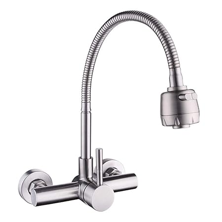 HomeLava Grifo de Cocina para Fregadero Níquel Cepillado Montado en la