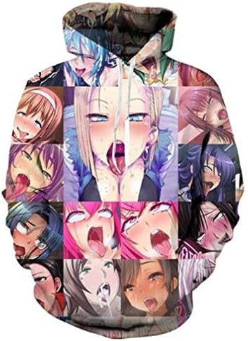 Cowesoo 3D Print Funny Sweatshirt Men/Women Anime Ahegao Hoodie Unisex Hoodies