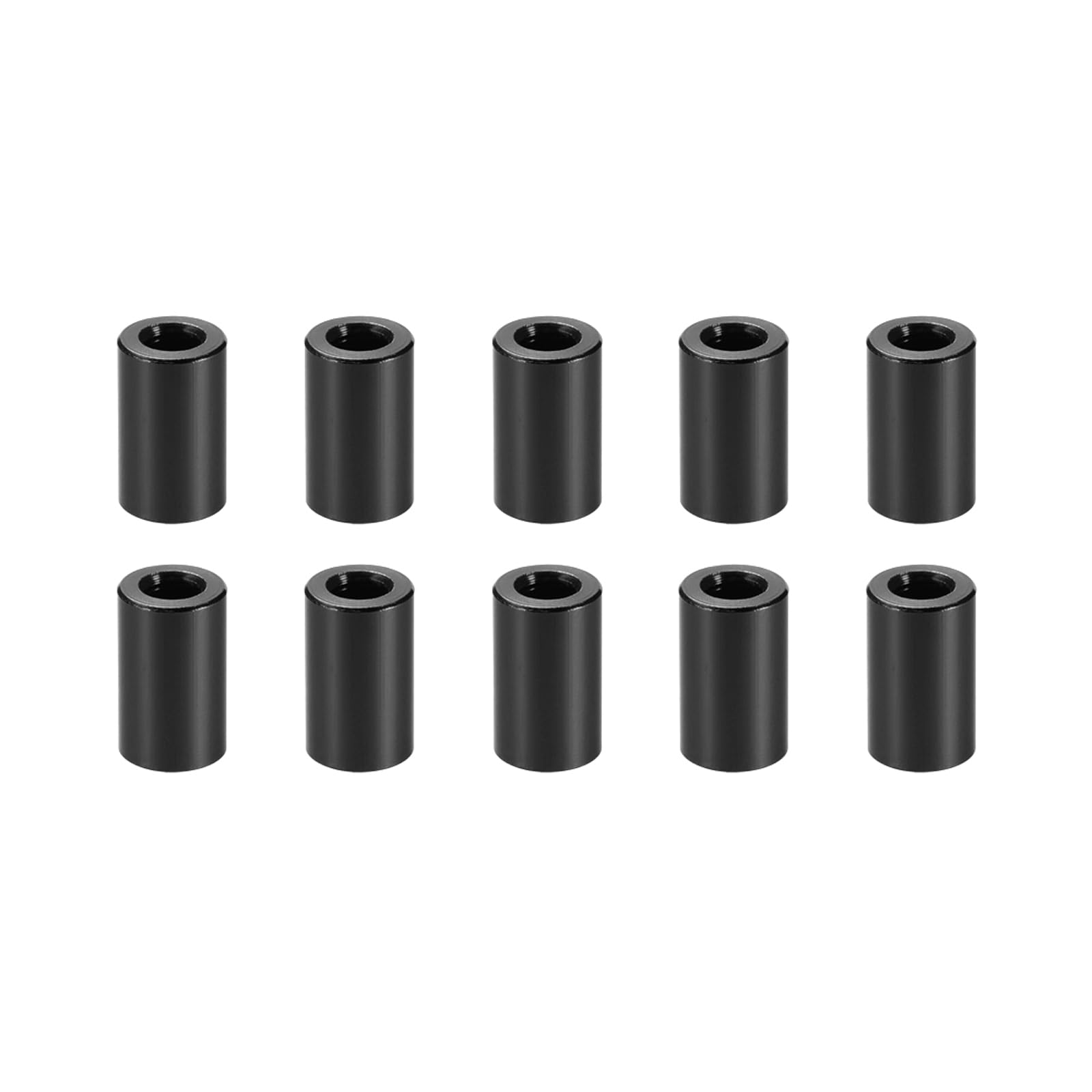 YOKIVE 10 Pcs Standoff Spacer, Aluminum Round Straight Spacer | Prevent Joint Deformation, Great for Robot, Drone (Black, 3.1x6x10mm)
