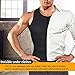 Underwear Men Shirt Tight Tank with Top Upper Back Support Brace Tummy Trimmer Body Shaper Slim Vest (Black with Hook, M)
